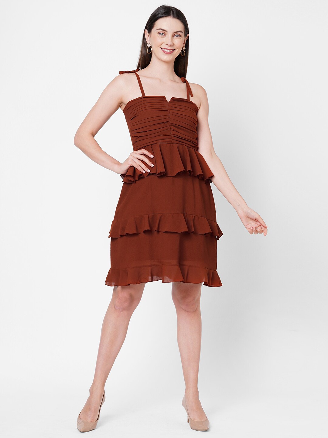 

POPPI Rust Georgette Hazel Dress