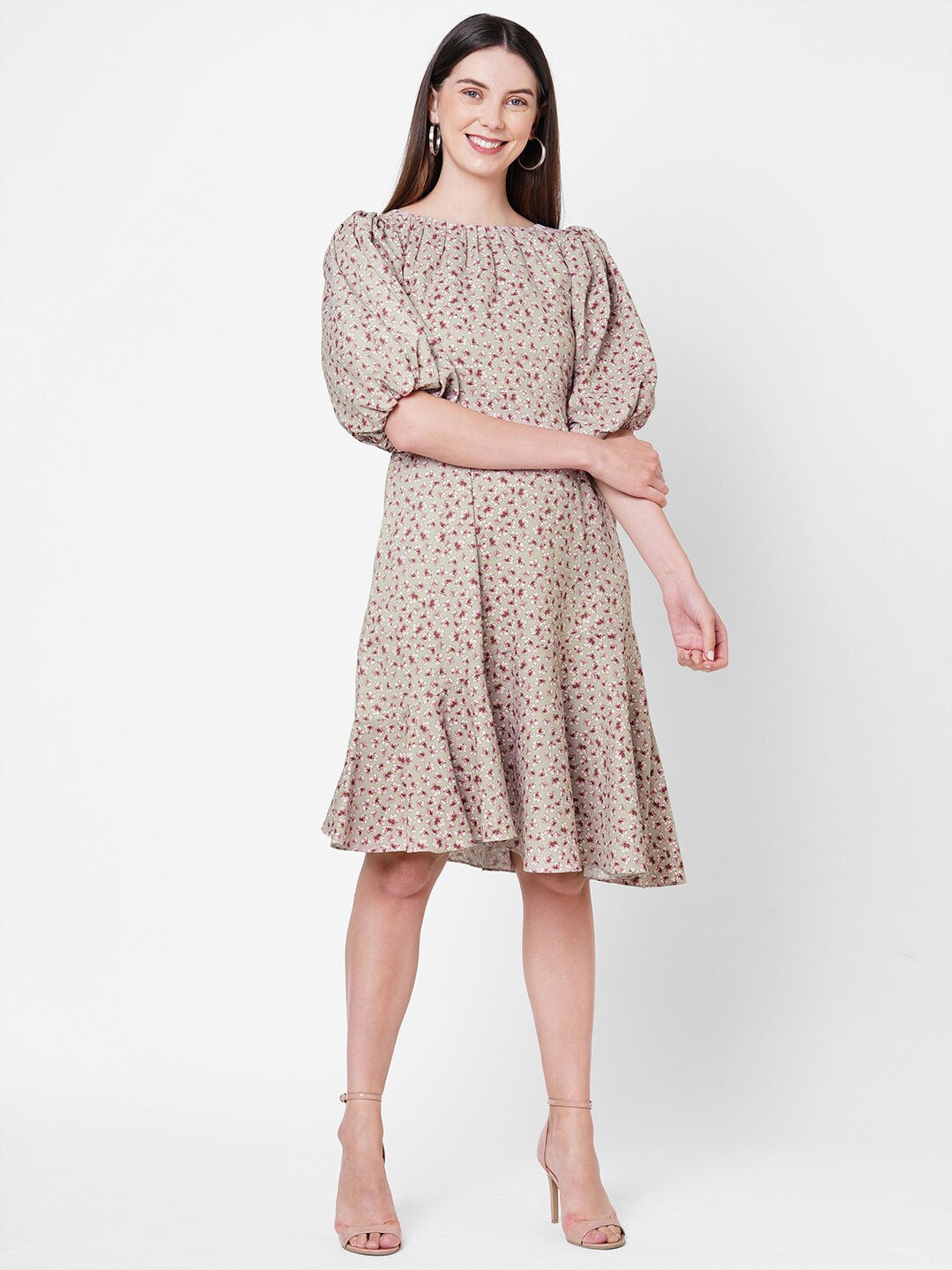 

POPPI Beige & Pink Floral Dress