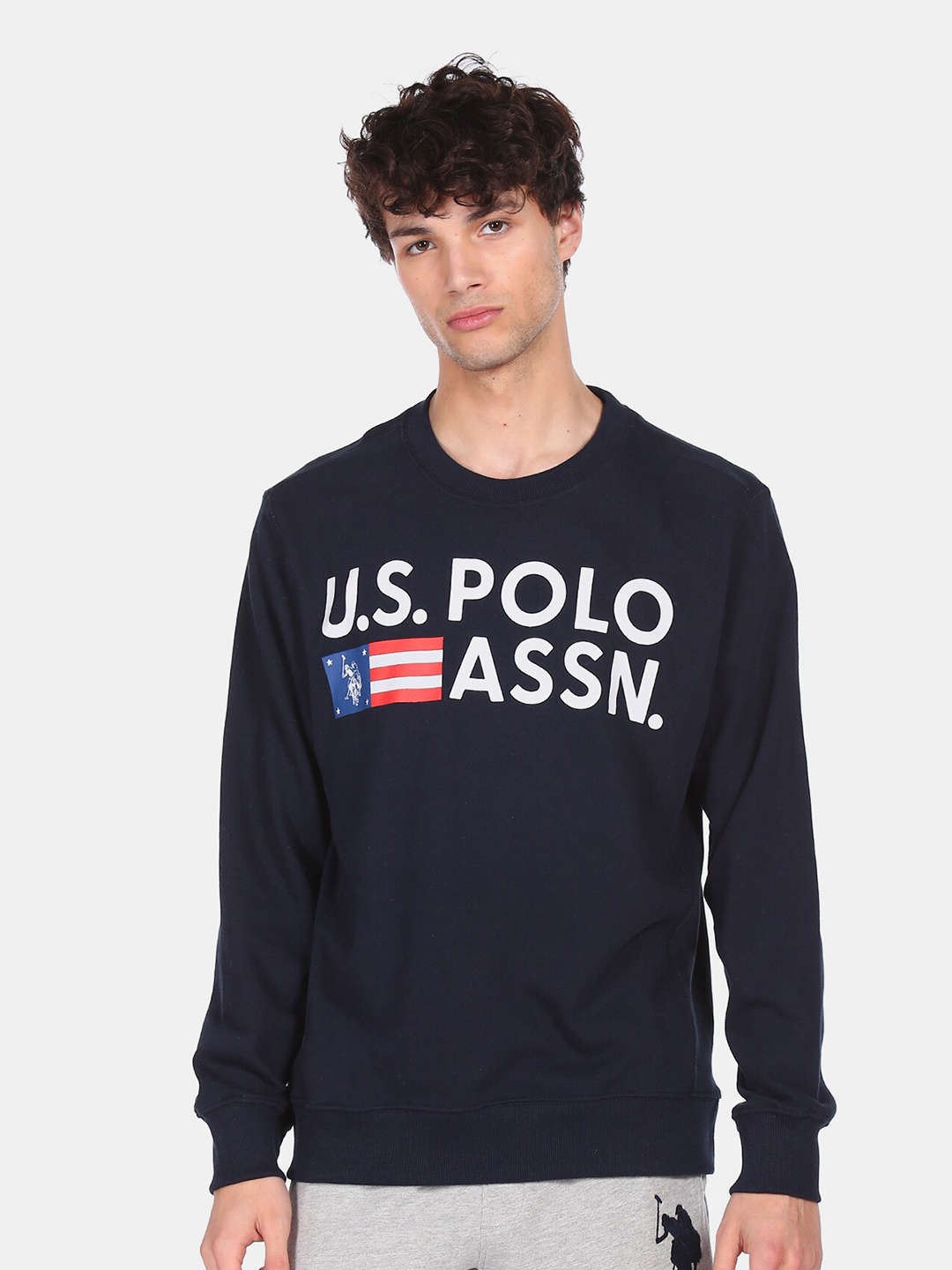 

U.S. Polo Assn. Denim Co. Men Blue Printed Sweatshirt