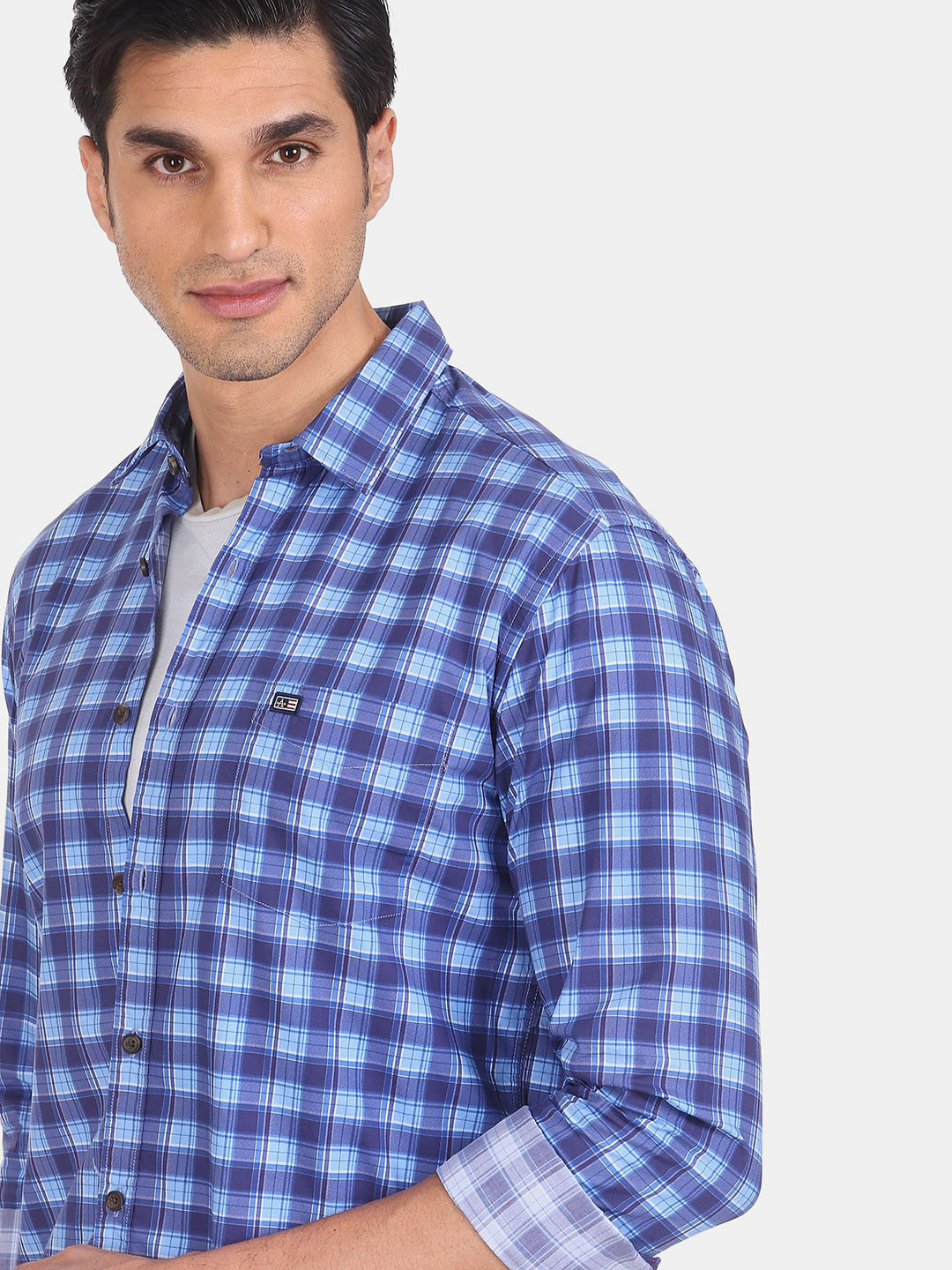 

Arrow Sport Men Blue Tartan Checks Opaque Cotton Casual Shirt