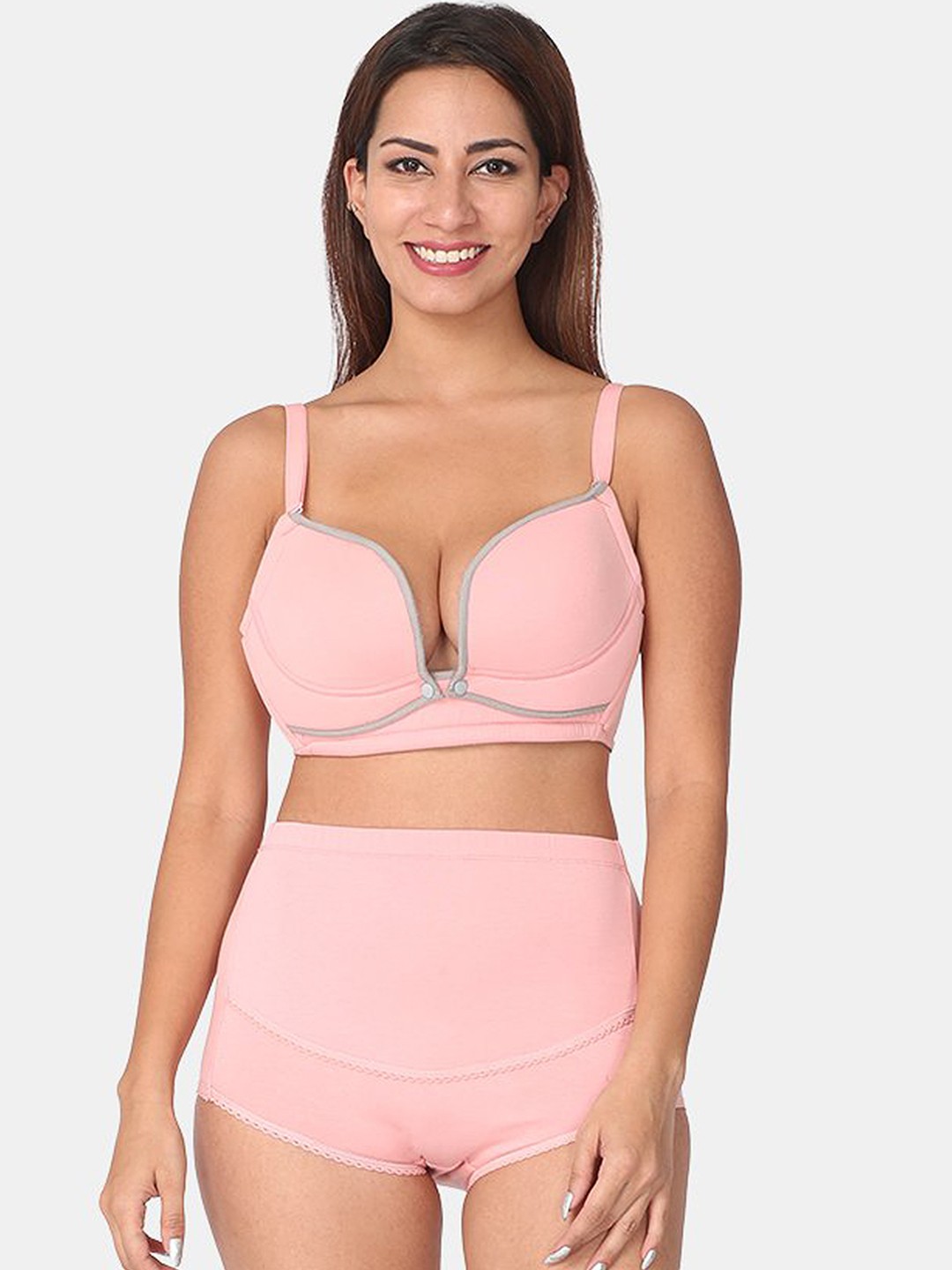 

The Mom Store Women Pink Solid Lingerie Set