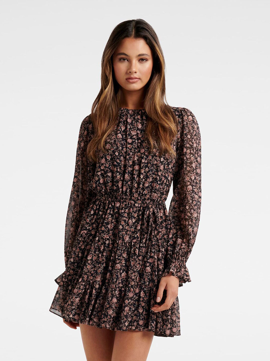 

Forever New Black Floral Mini Dress