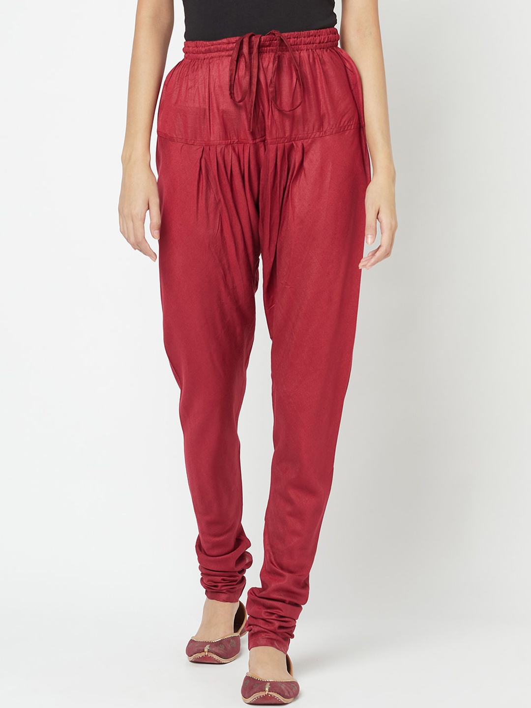 

Fabindia Women Red Solid Churidar