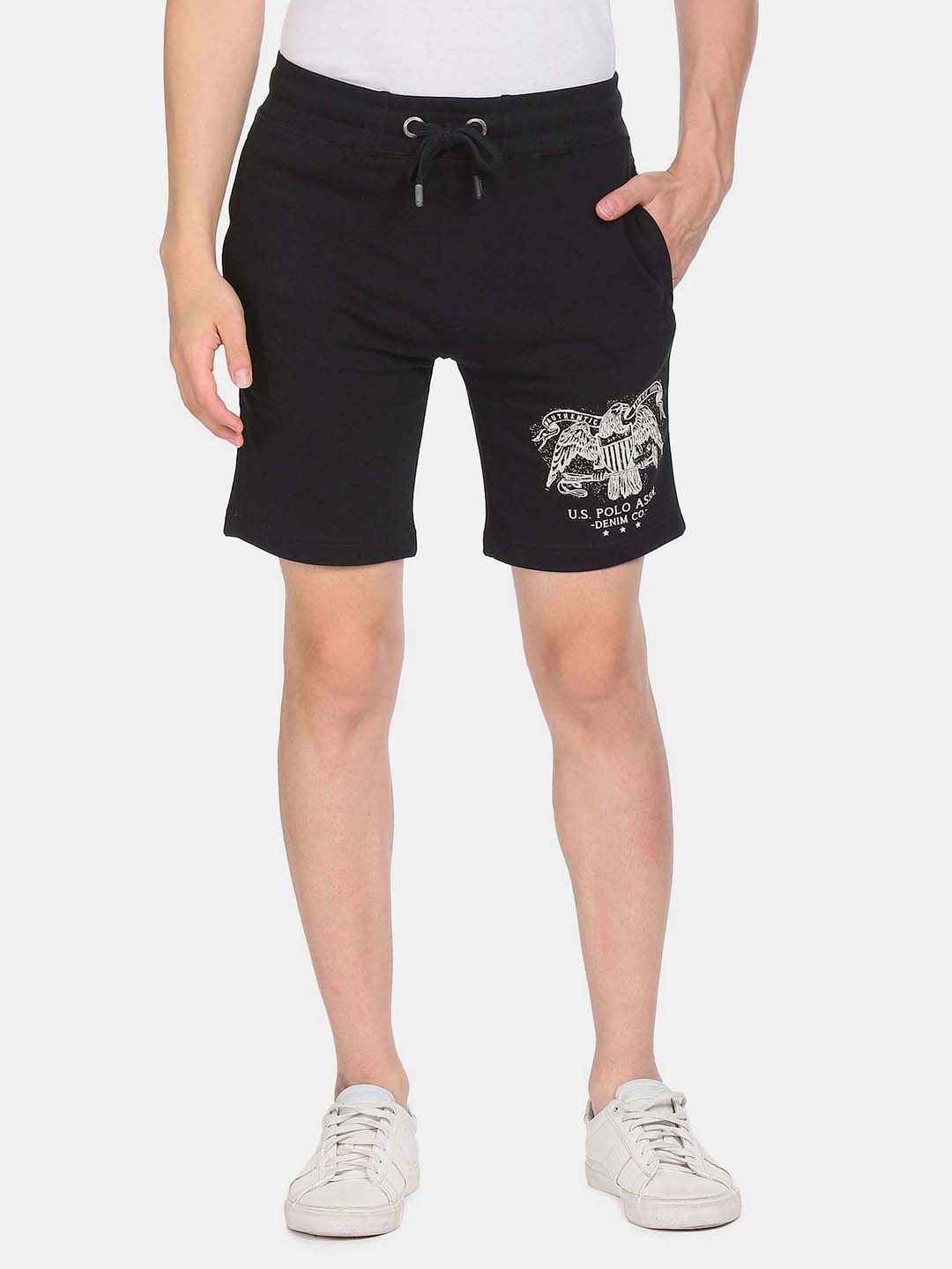 

U.S. Polo Assn. Denim Co. Men Black Printed Regular Shorts