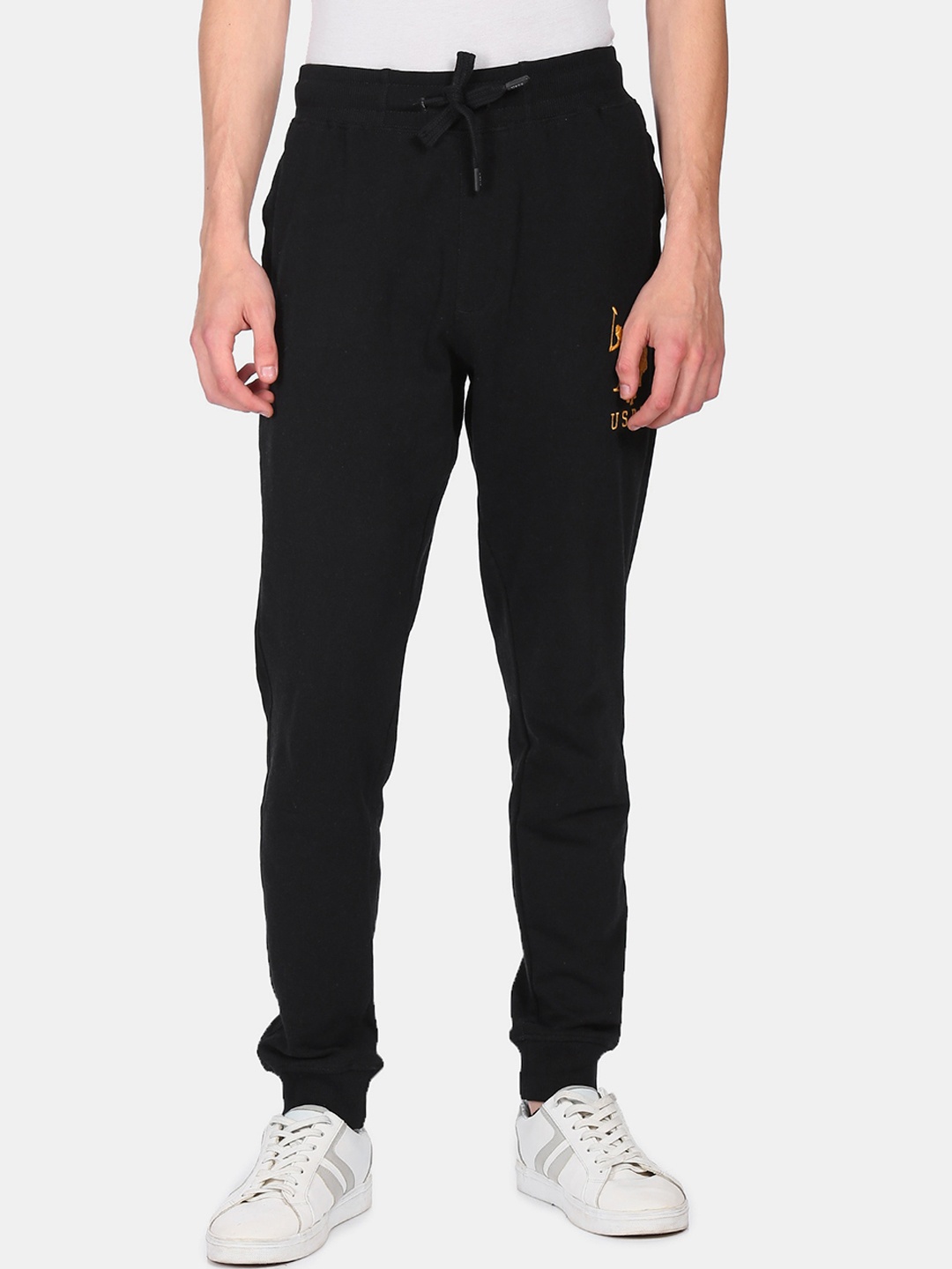 

U.S. Polo Assn. Men Black Solid Straight Fit Joggers