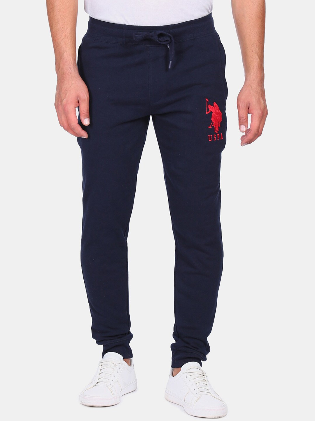

U.S. Polo Assn. Men Blue Solid Straight-Fit Joggers