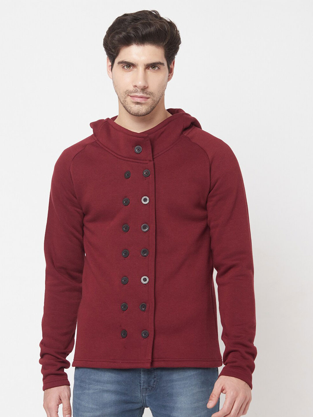 

ELEGANCE Men Maroon Hooded Sweatshirt