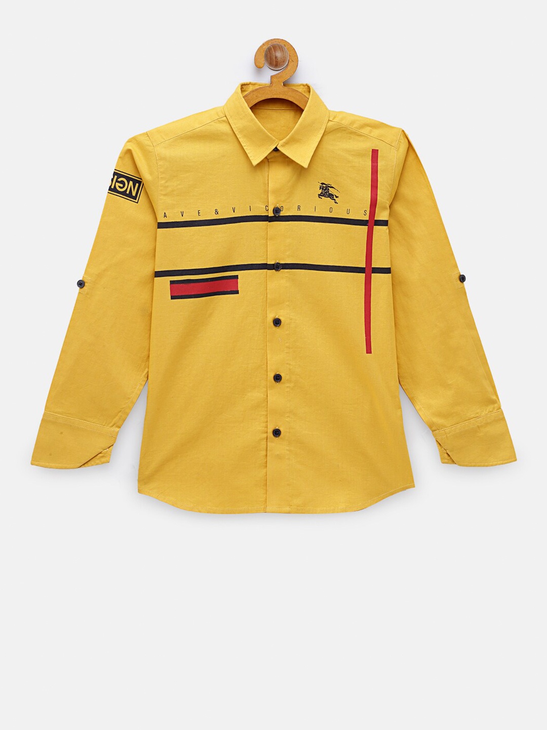 

NYNSH Boys Mustard Opaque Casual Shirt