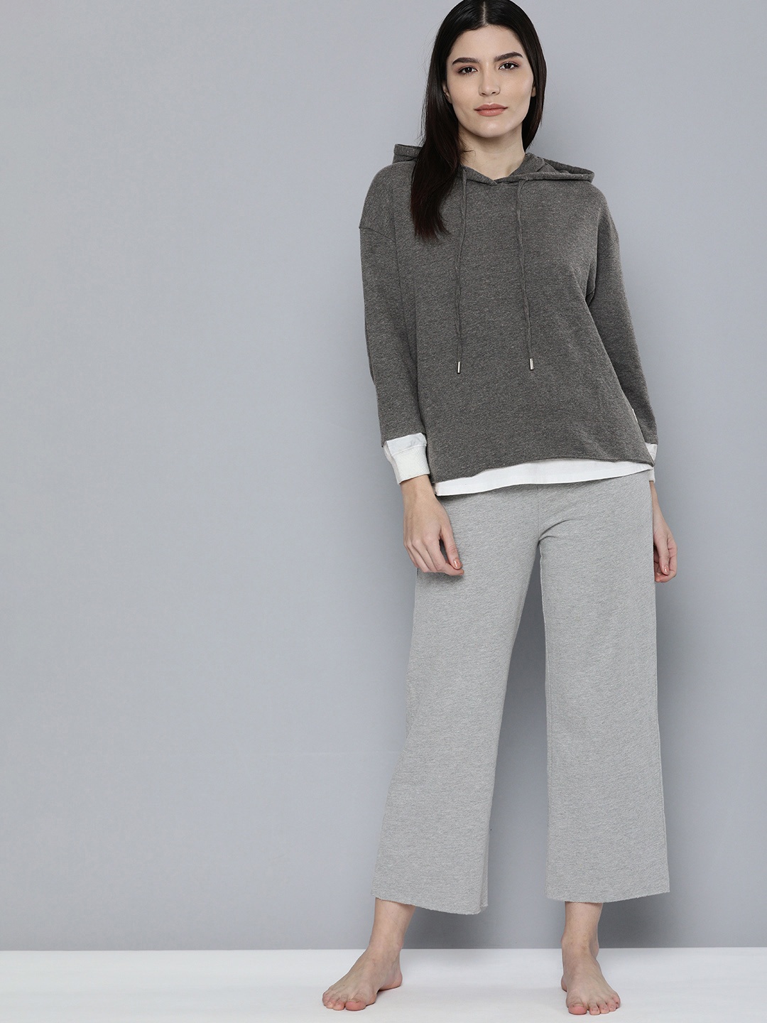 

Chemistry Women Grey Melange French Terry Lounge Set