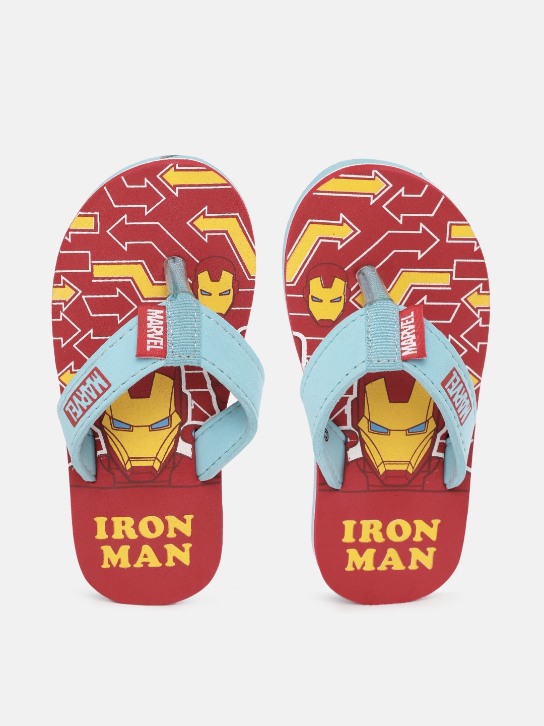 

toothless Boys Blue Marvel Avengers Iron Man Printed Rubber Thong Flip-Flops