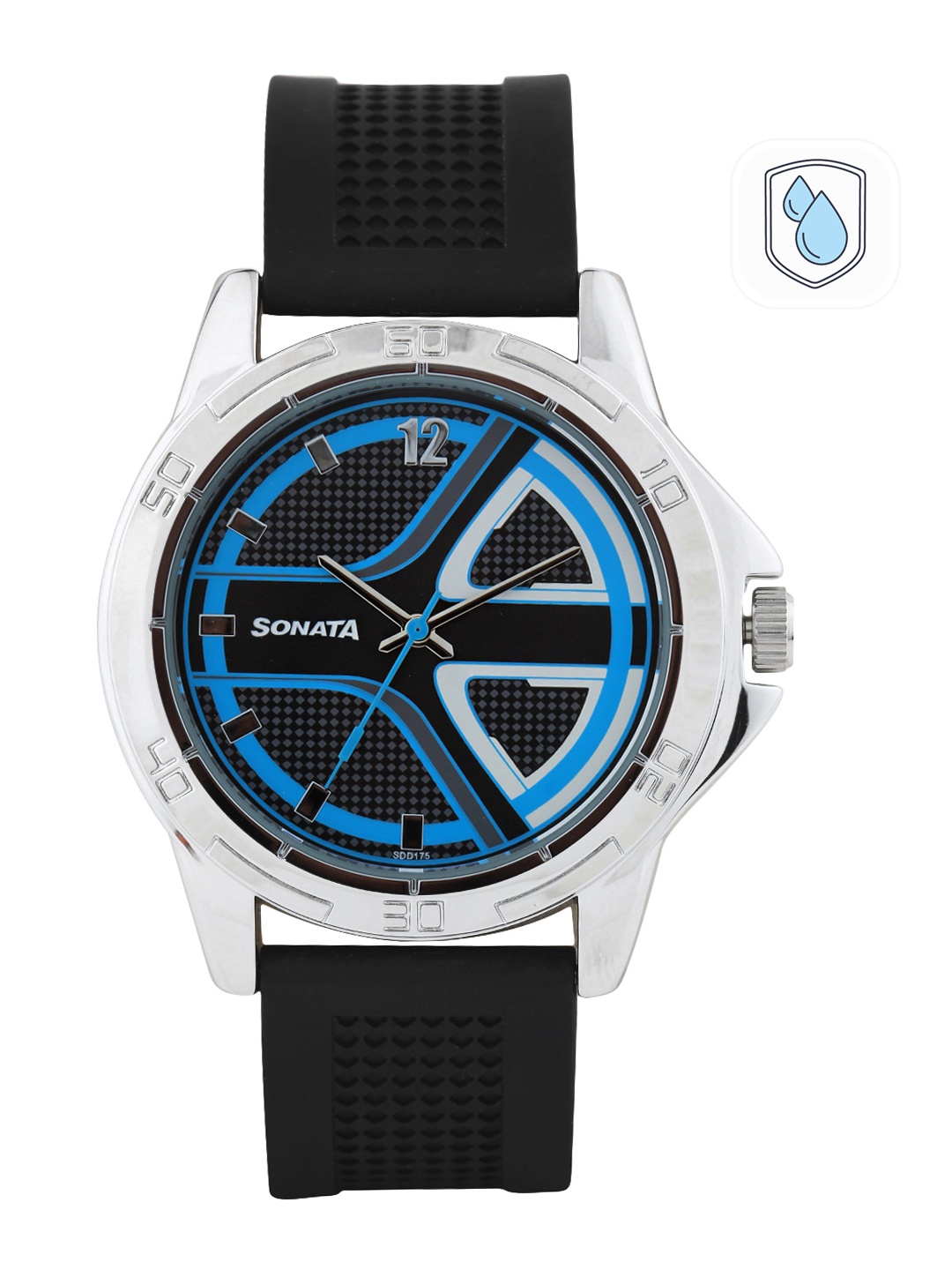 

Sonata Men Black & Blue Dial 77001SP01