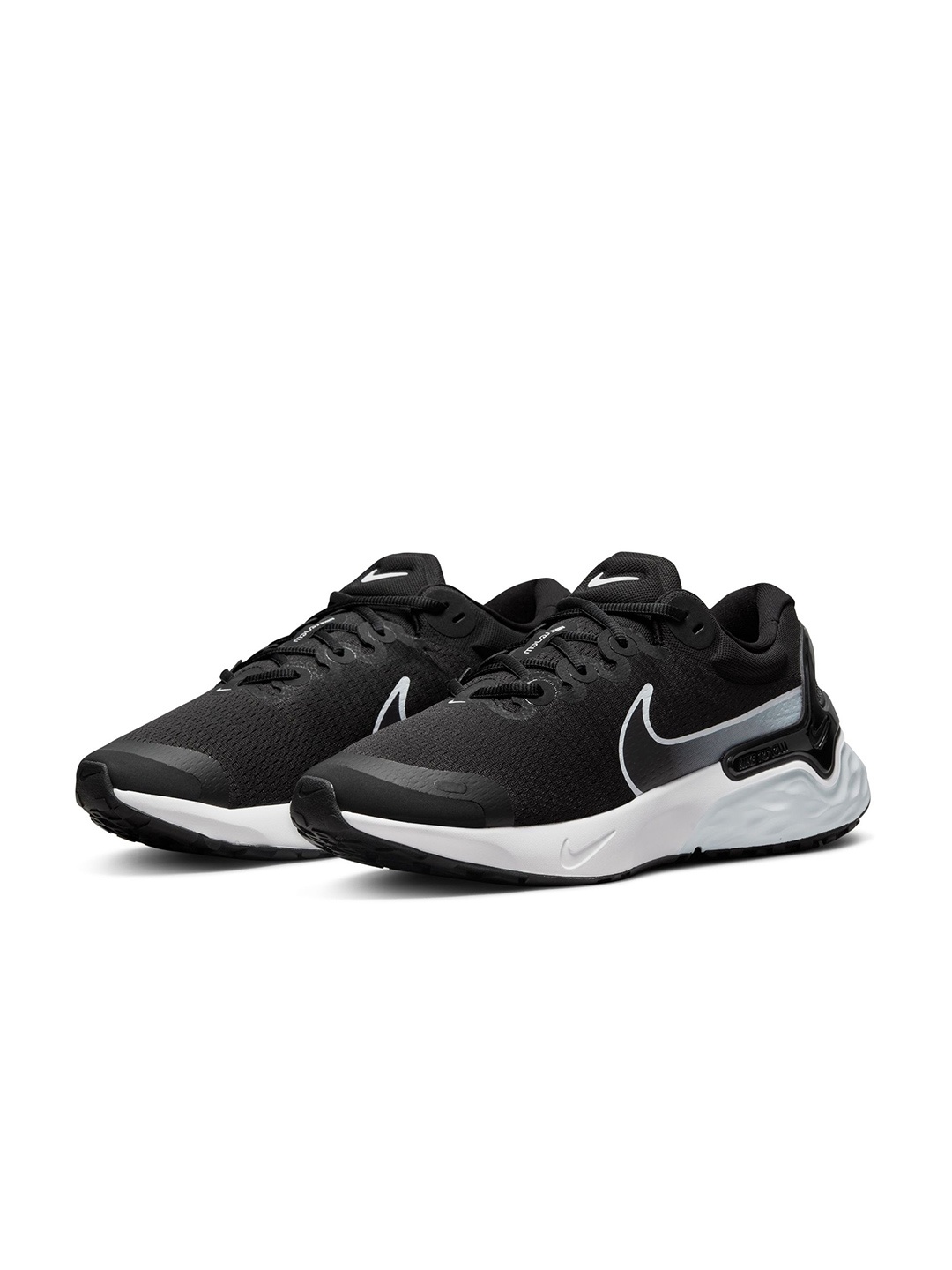 

Nike Men Black Solid Renew Run 3 Road Running Shoes