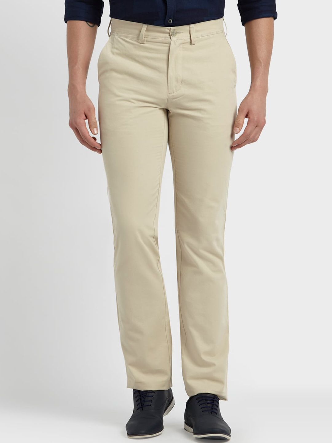 

ColorPlus Men Beige Solid Trousers