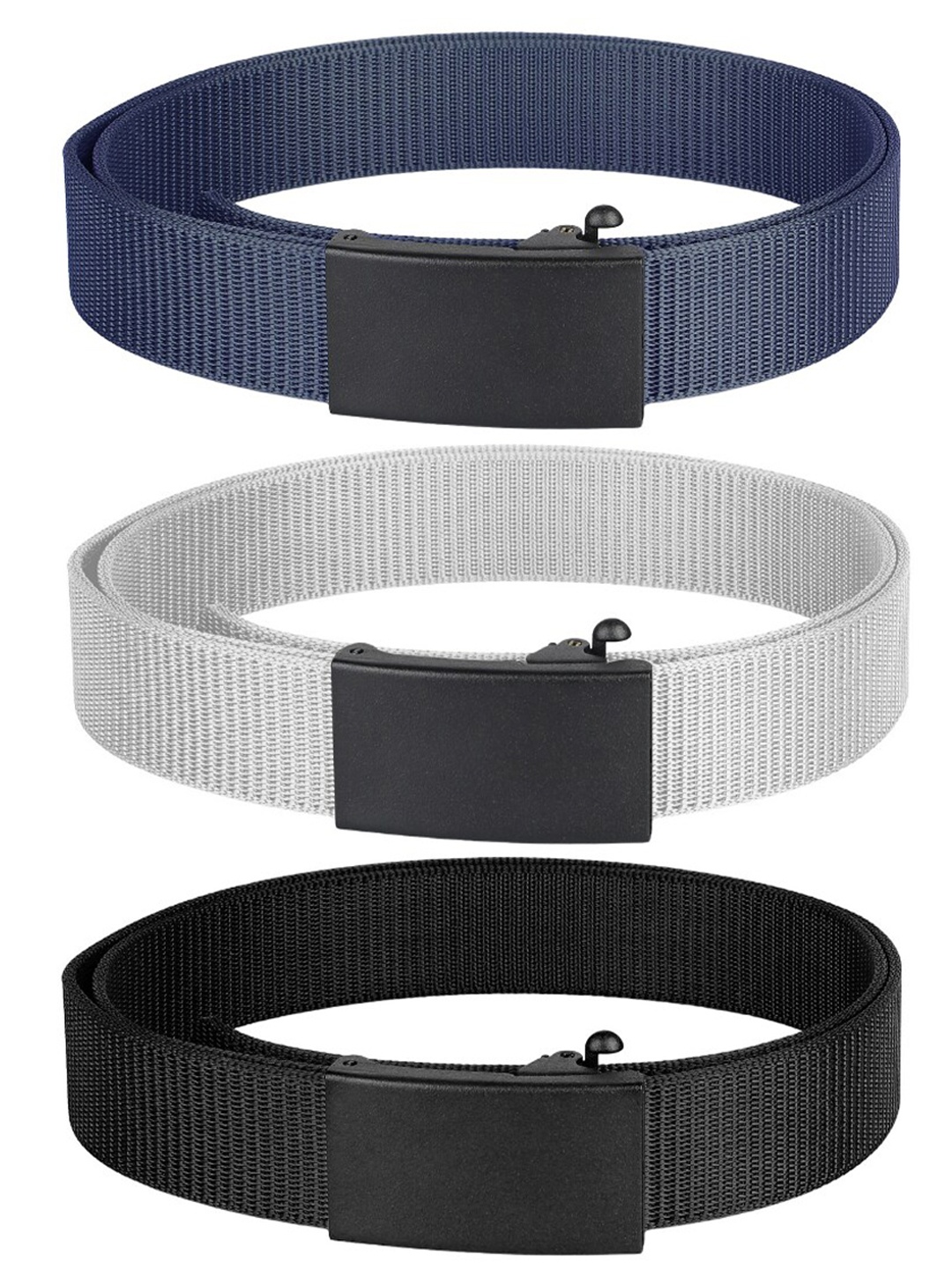 

Kastner Men Pack of 3 Adjustable Canvas Autolock Belts, Multi