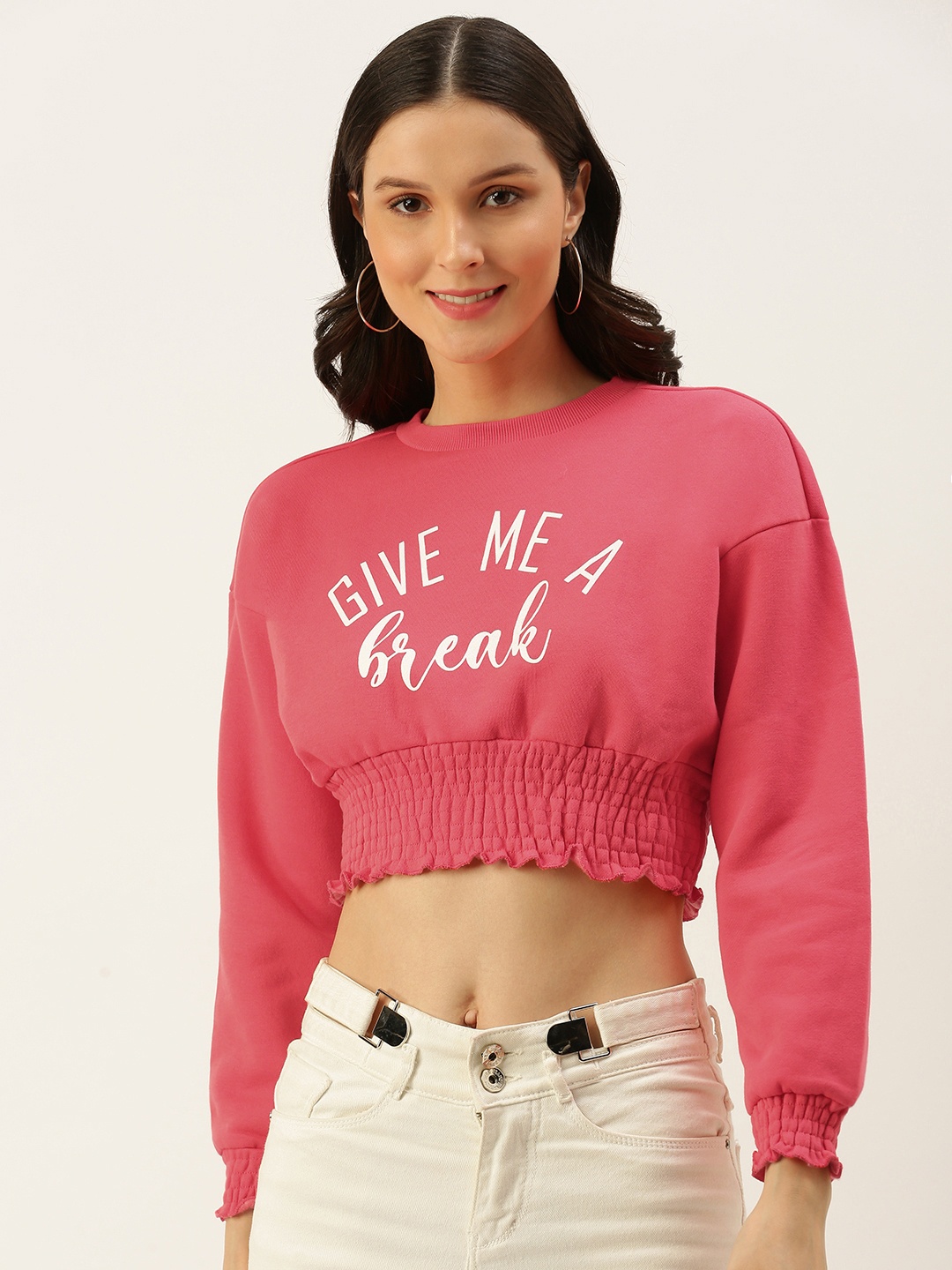 

FOREVER 21 Women Red Printed Sweatshirt