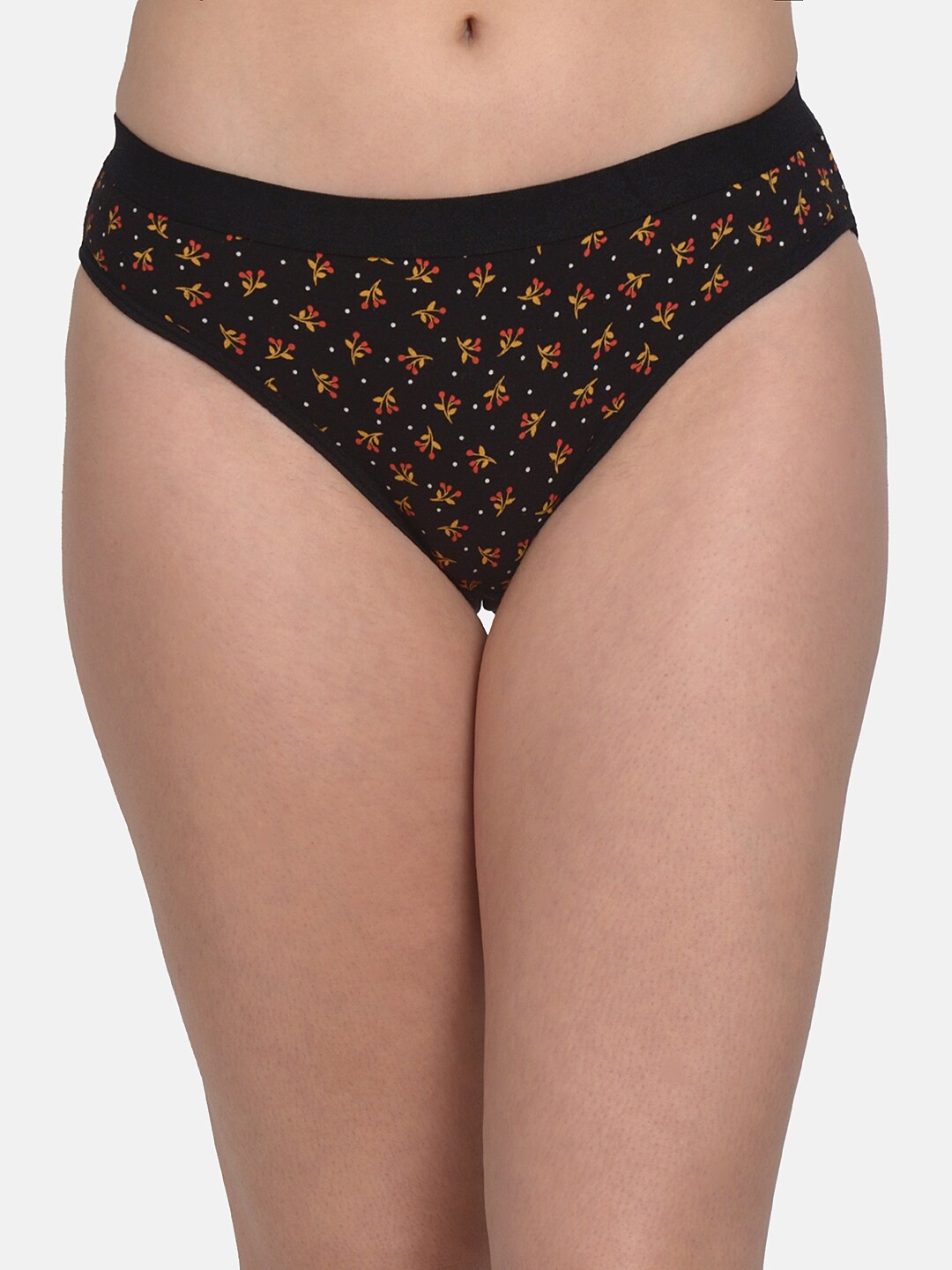 

mod & shy Women Black & Red Printed Low Rise Basic Briefs