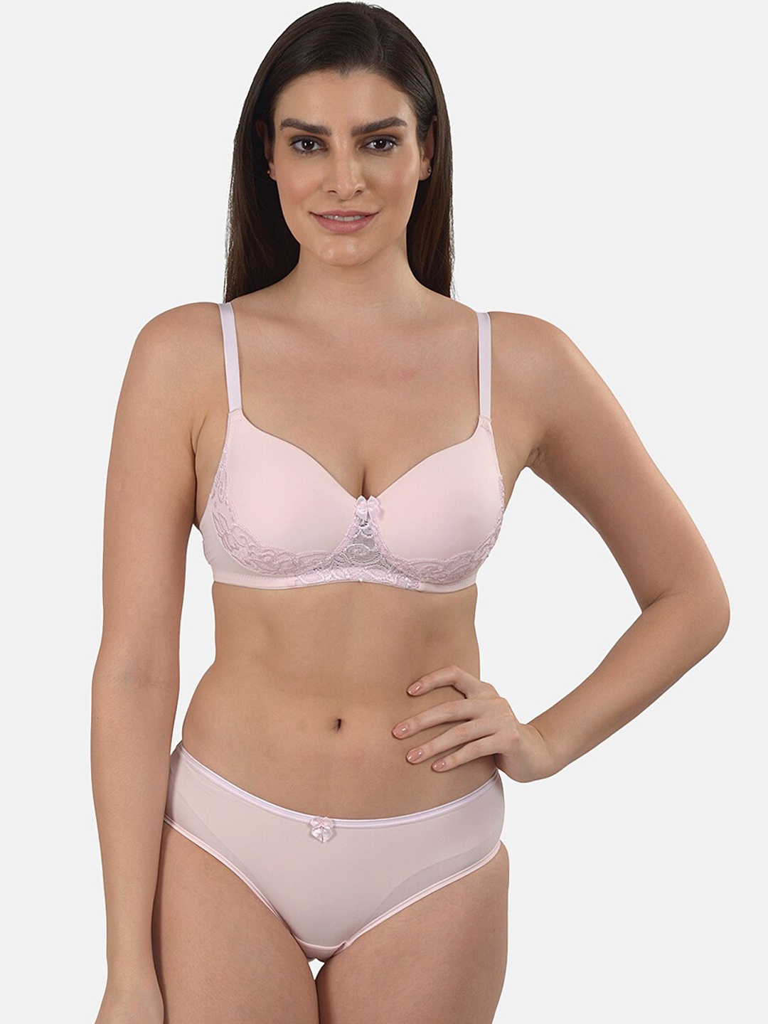 

mod & shy Women Pink Solid Lingerie Set MS357