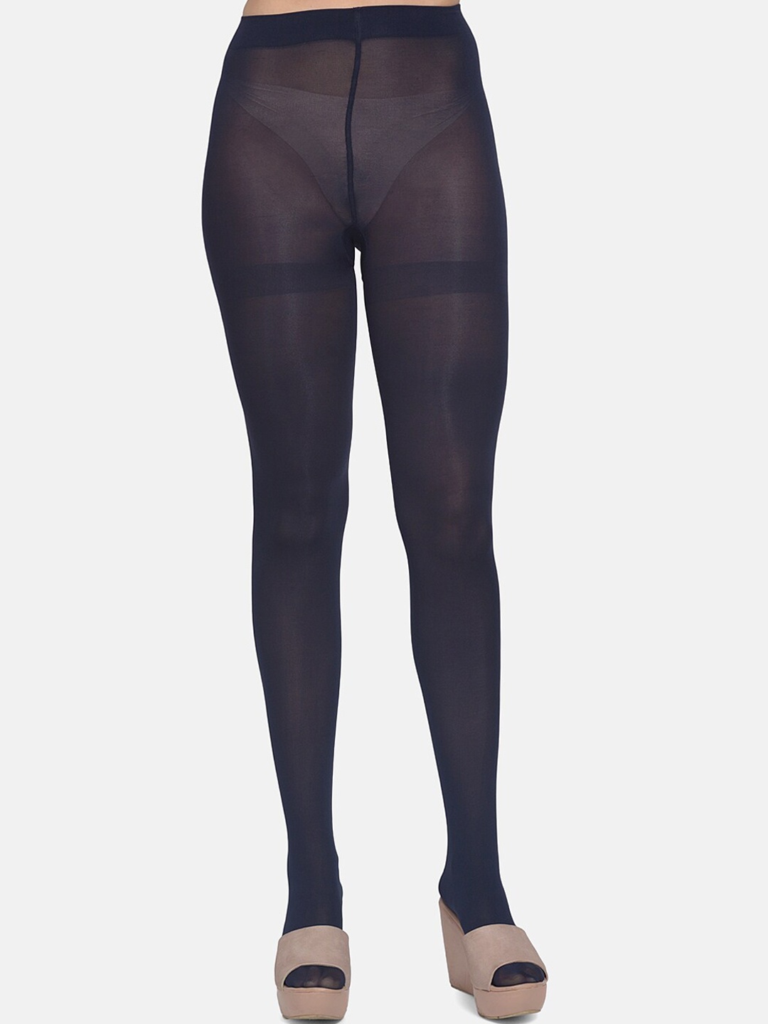 

mod & shy Women Navy Blue Solid Pantyhose Stockings
