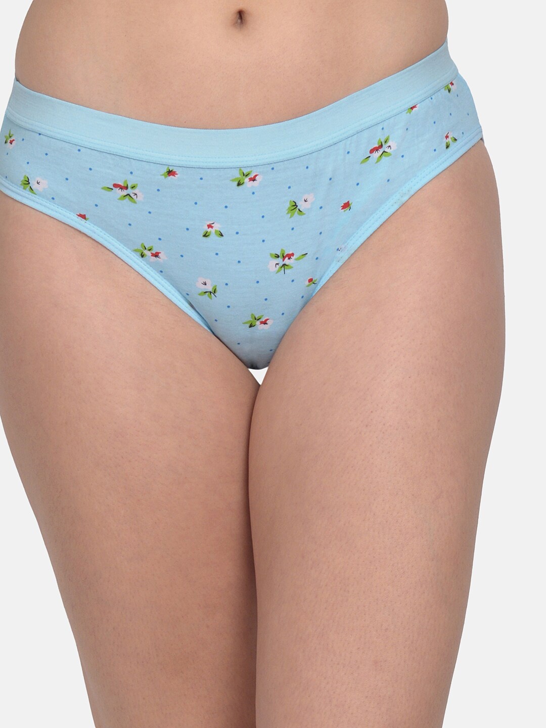 

mod & shy Women Blue & White Printed Basic Briefs