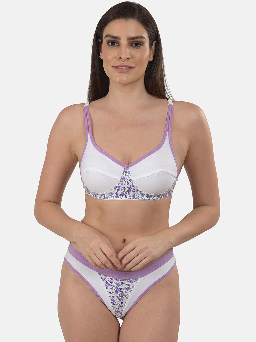 

mod & shy Women Purple & White Printed Lingerie Set MS349