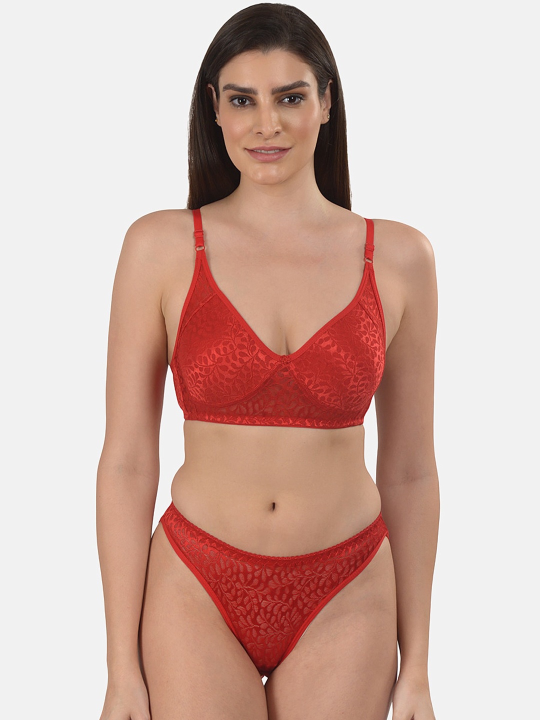 

mod & shy Women Red Solid Lingerie Set MS350