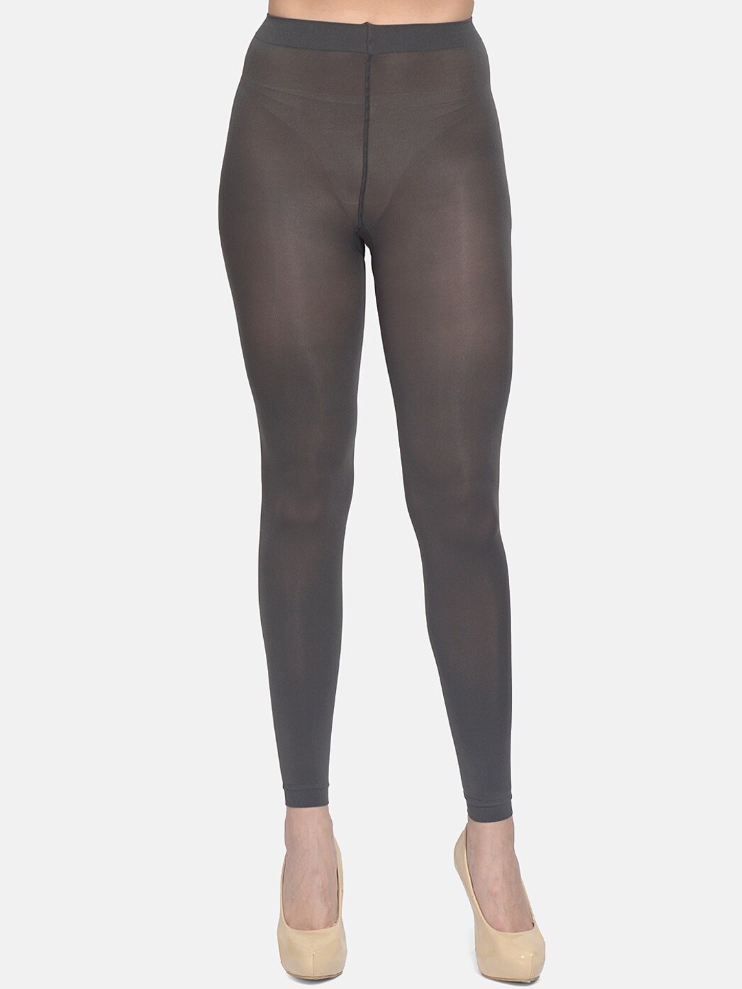 

mod & shy Women Grey Solid Pantyhose Stockings