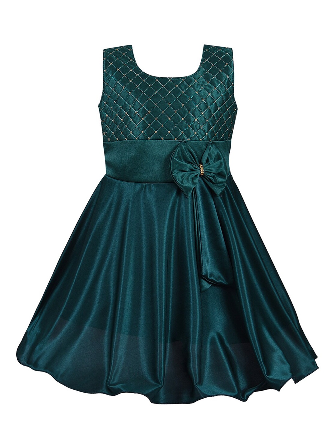 

Wish Karo Girls Green Satin Dress