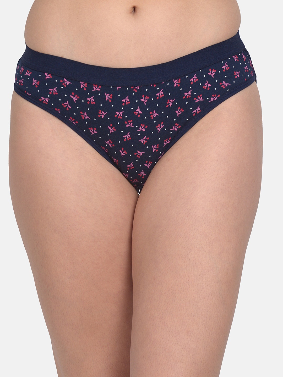 

mod & shy Women Navy Blue & Pink Printed Basic Briefs