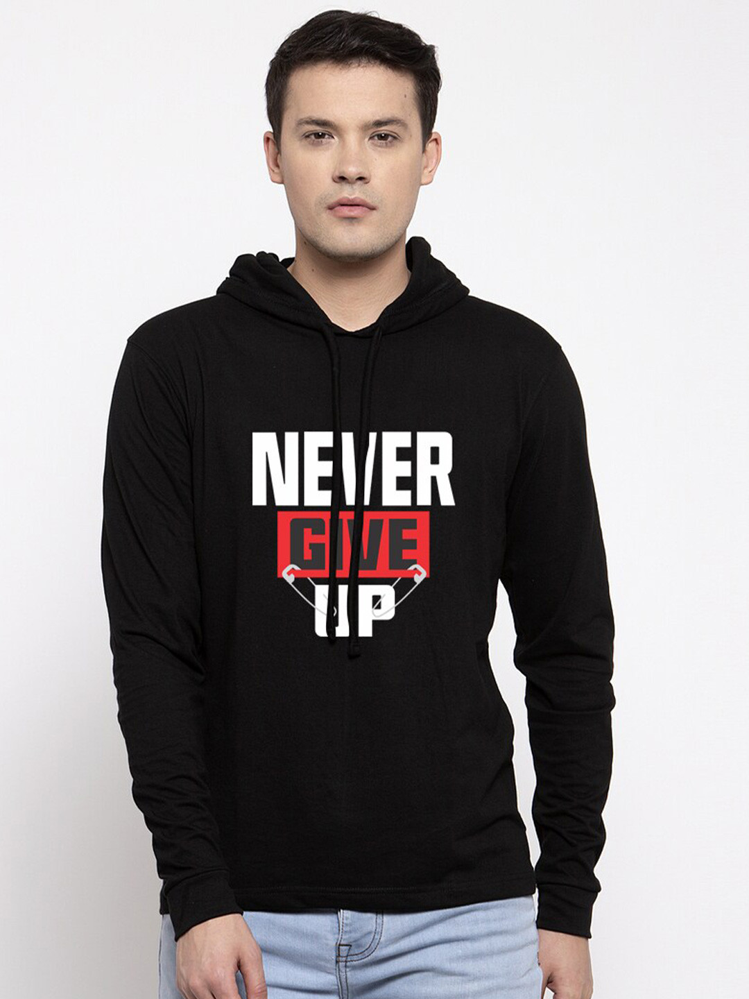 

Friskers Men Black Typography Printed Applique T-shirt