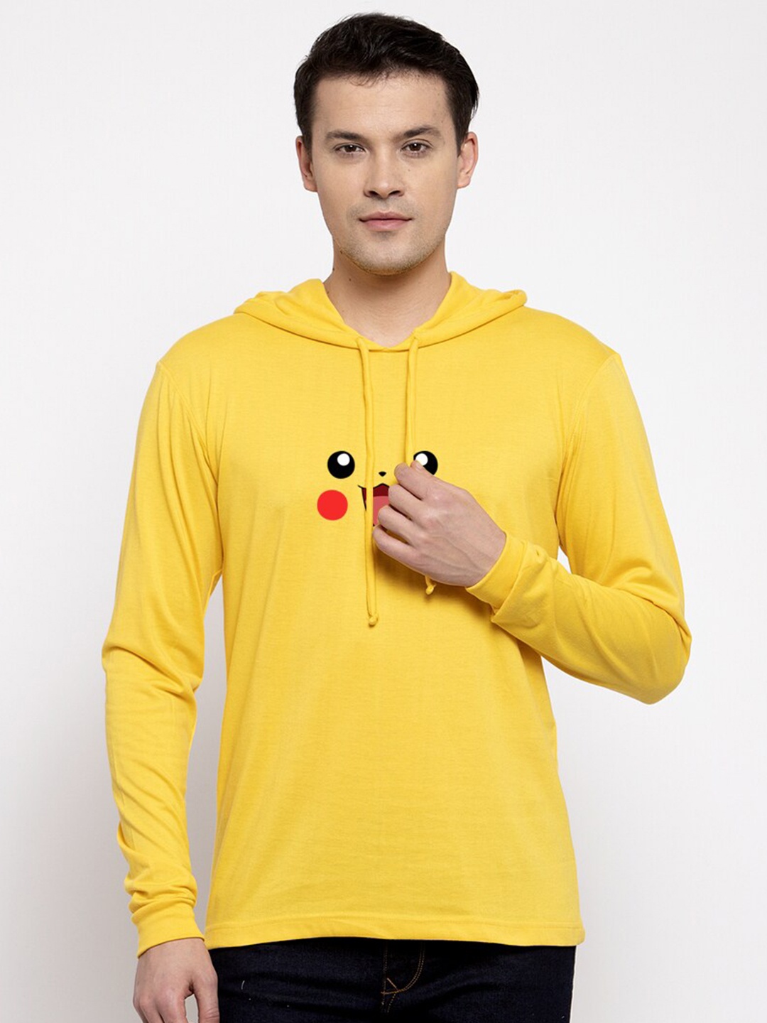

Friskers Men Yellow Pikachu Printed T-shirt