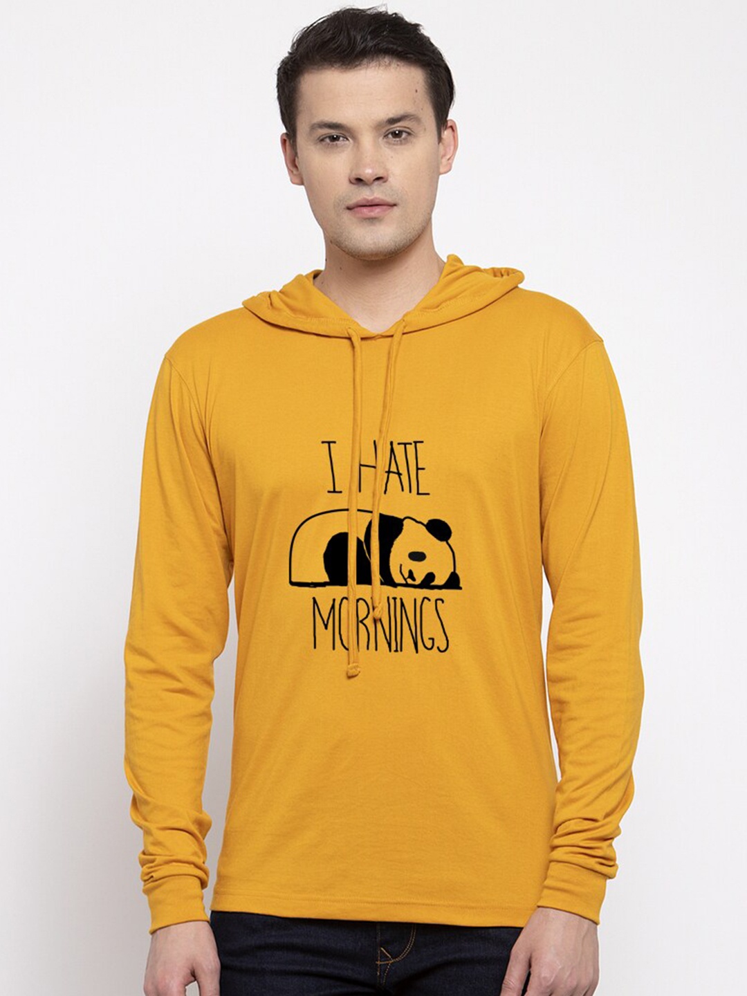 

Friskers Men Gold-Toned Typography Printed Applique T-shirt