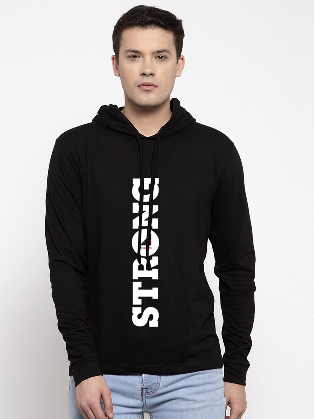 

Friskers Men Black Typography Printed Raw Edge T-shirt
