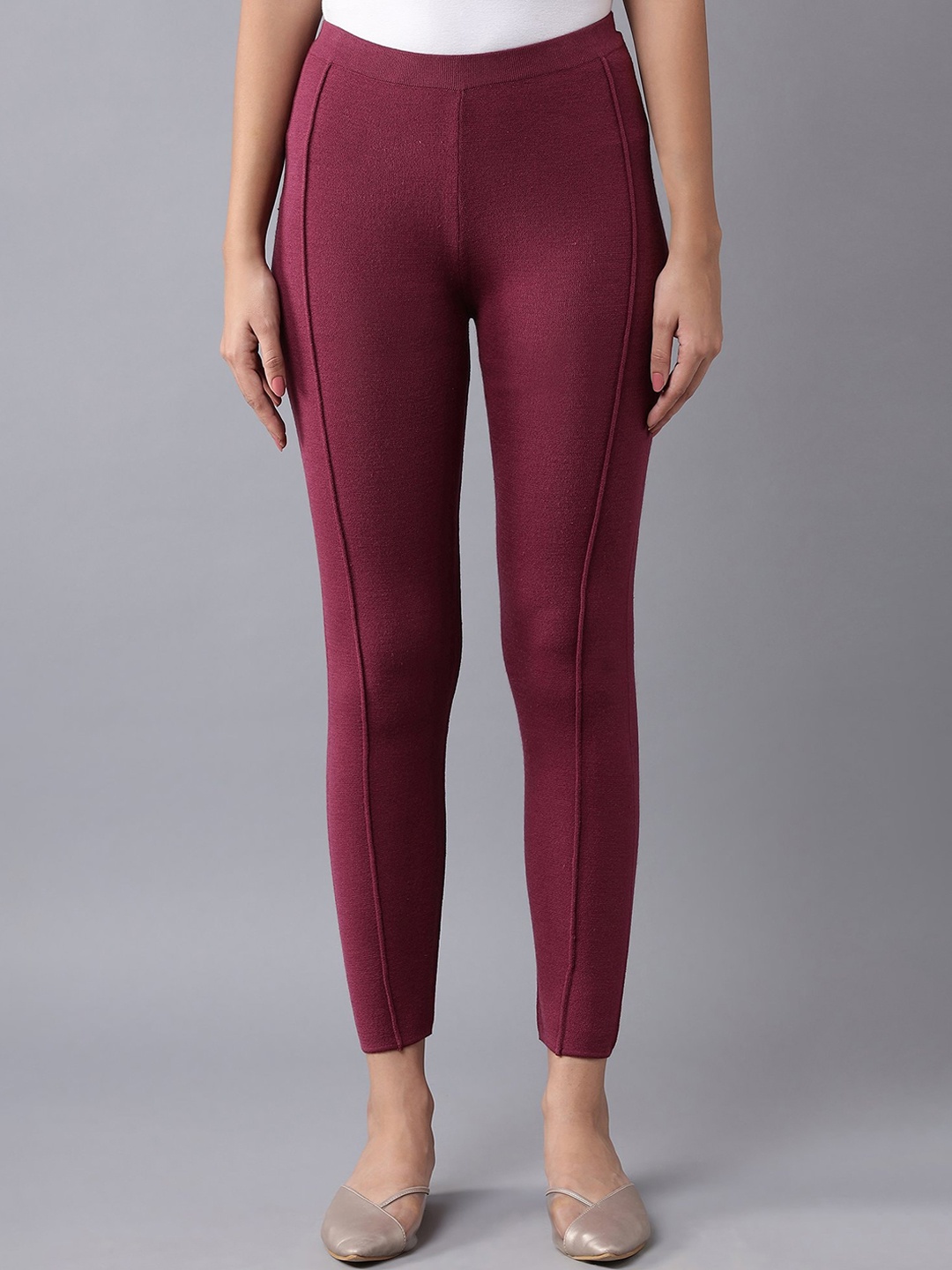 

W Women Plum Burgundy Pintuck Tights