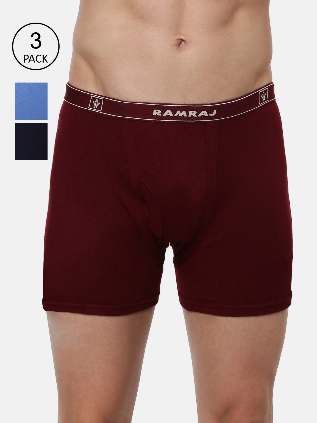 

Ramraj Men Pack Of 3 Assorted Pure Cotton IMAXS Trunks