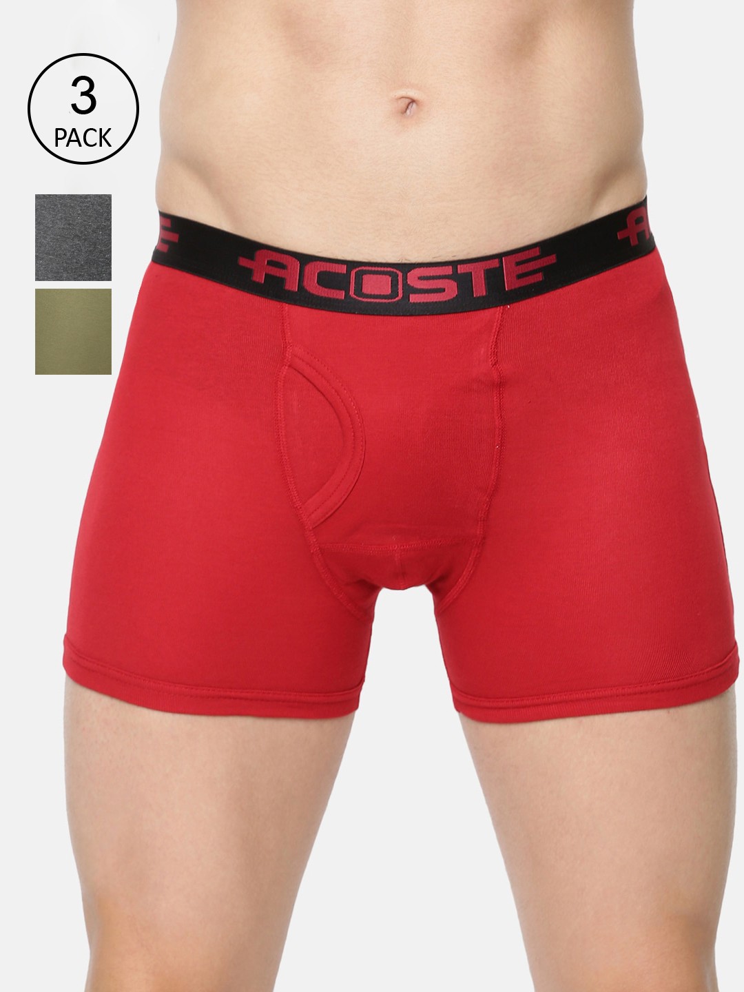 

Ramraj Men Pack Of 3 ACOSTE Assorted Pure Cotton Trunks
