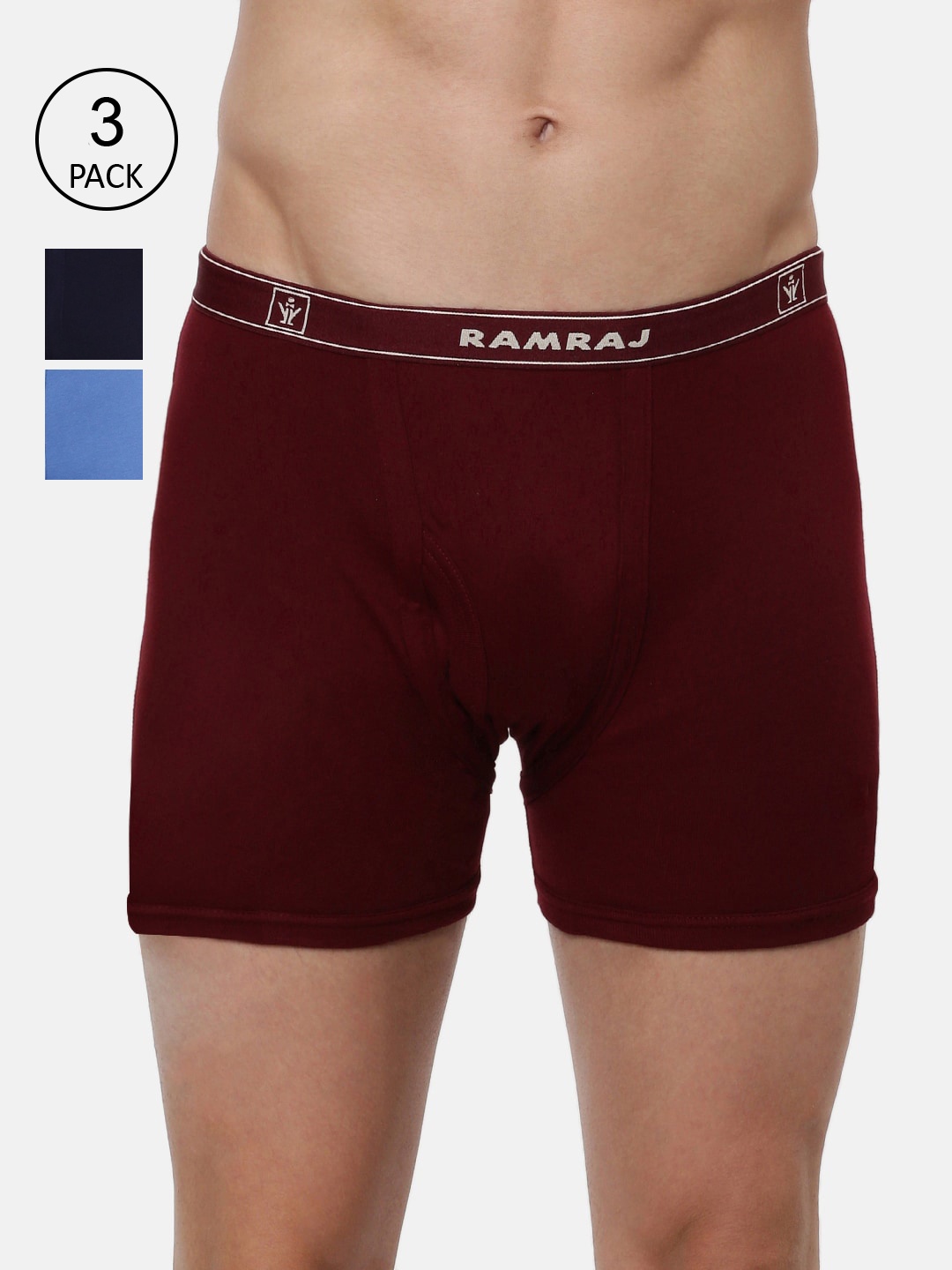 

Ramraj Men Pack Of 3 Assorted Pure Cotton IMAXS Trunks