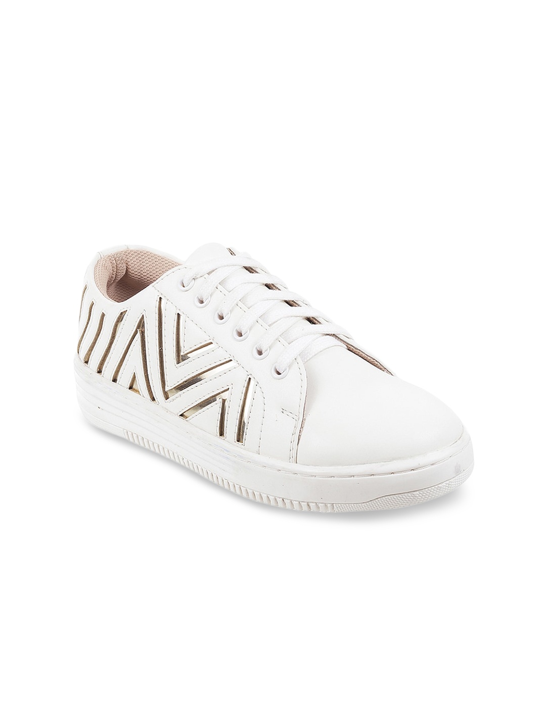 

Mochi Women White Casual Sneakers
