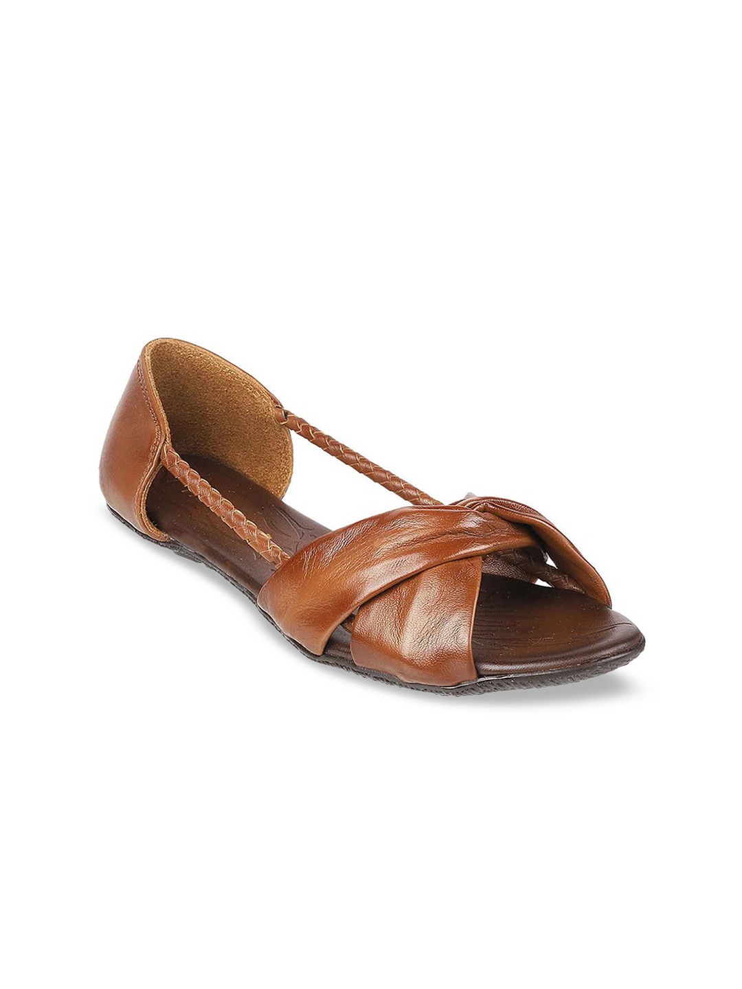 

Mochi Women Tan Open Toe Flats