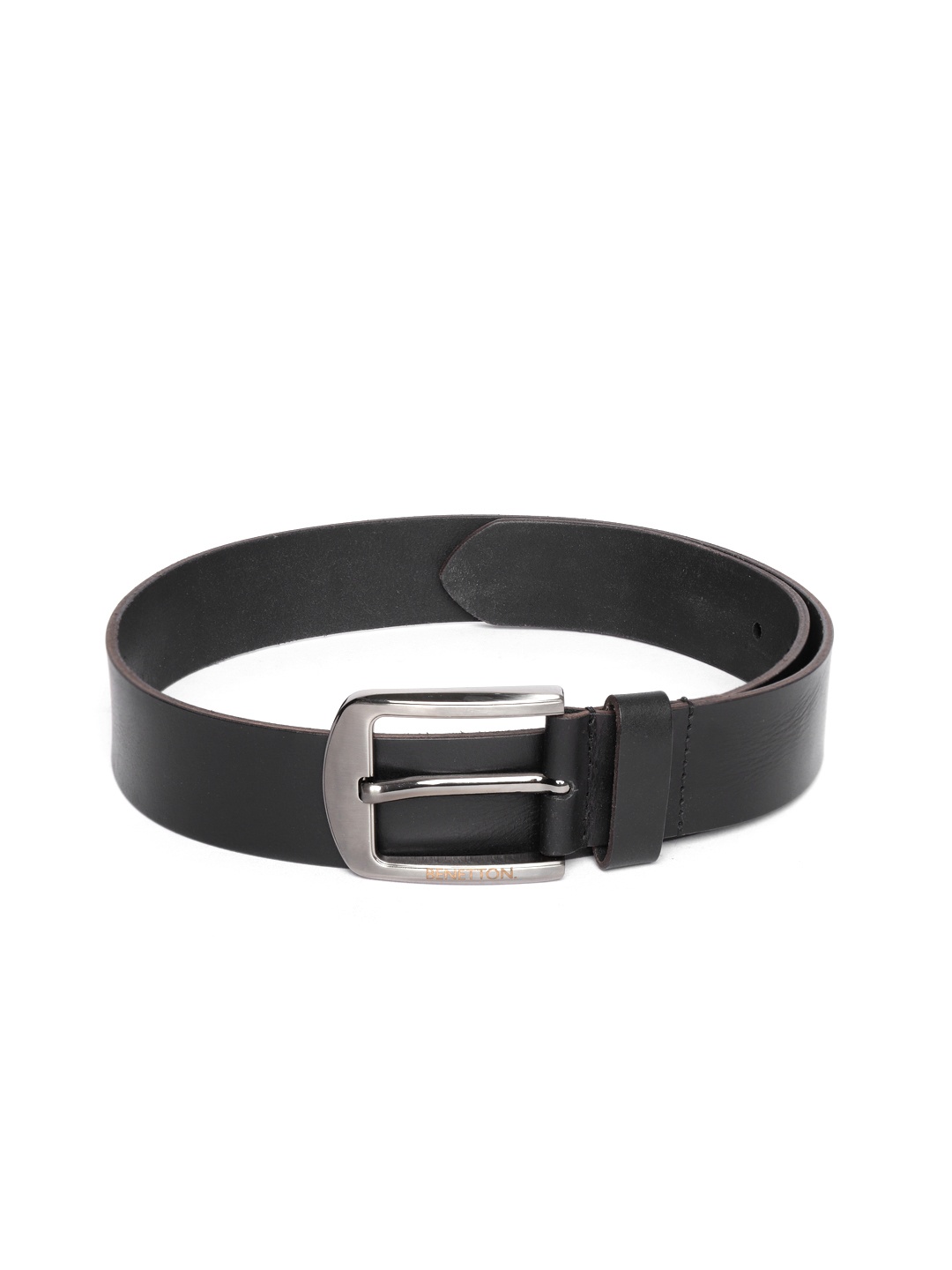 

United Colors of Benetton Men Black Leather Formal Belt