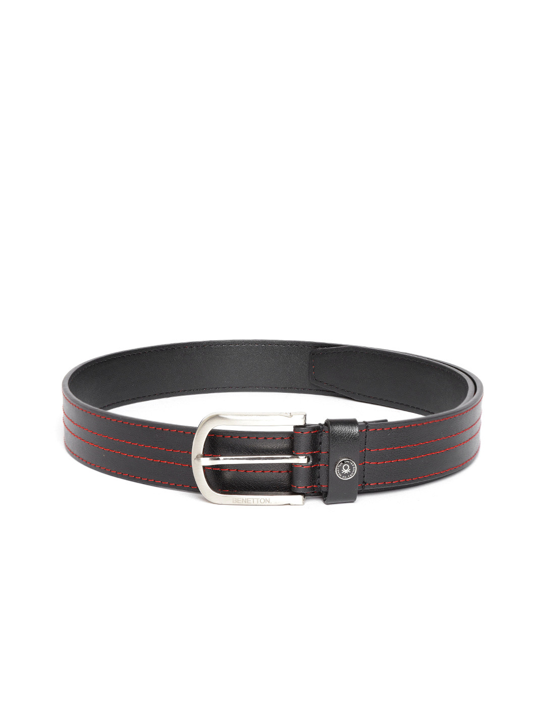 

United Colors of Benetton Men Black Solid Belt