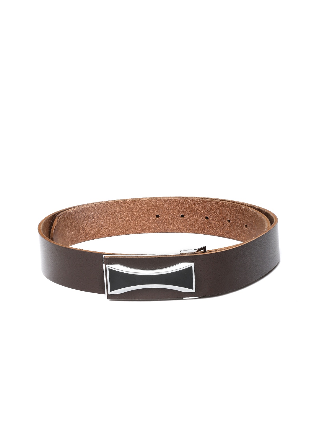 

United Colors of Benetton Men Coffee Brown Textured Leather Formal Belt
