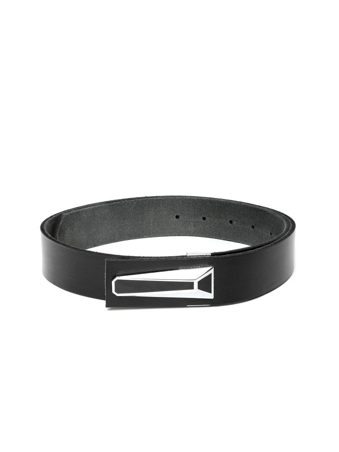 

United Colors of Benetton Men Black Textured Leather Formal Belt