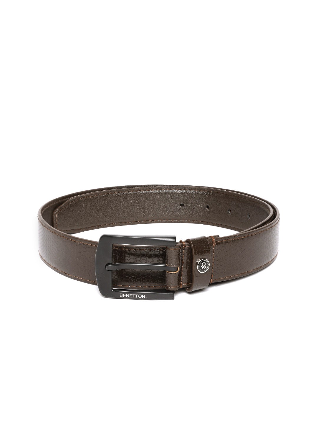 

United Colors of Benetton Men Brown Textured Belt
