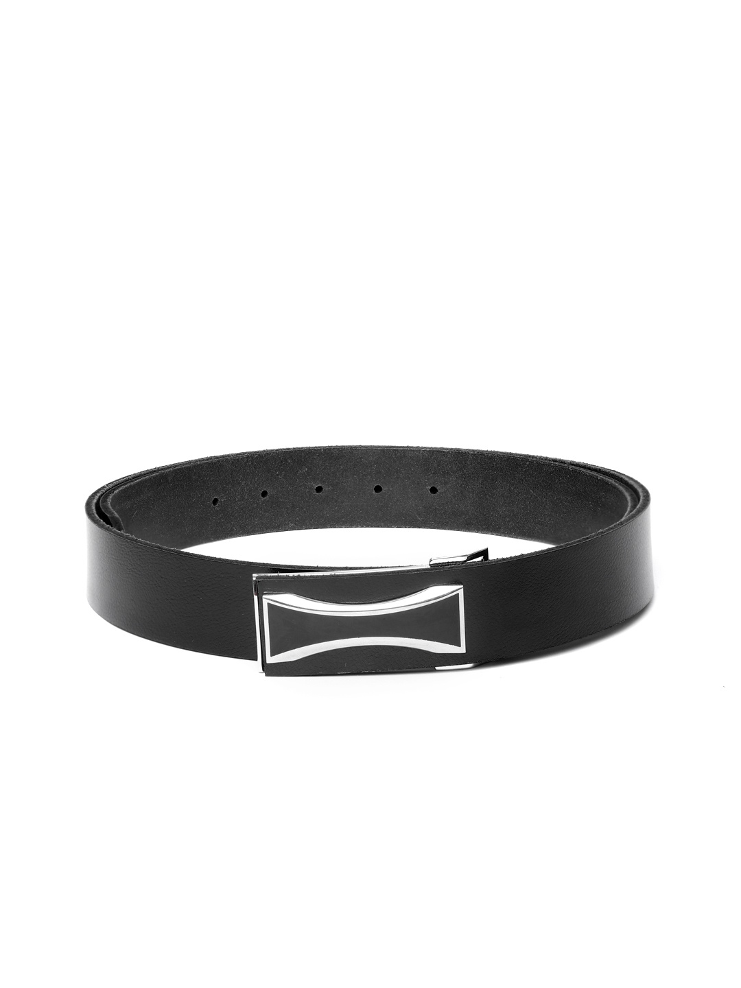 

United Colors of Benetton Men Black Solid Leather Formal Belt