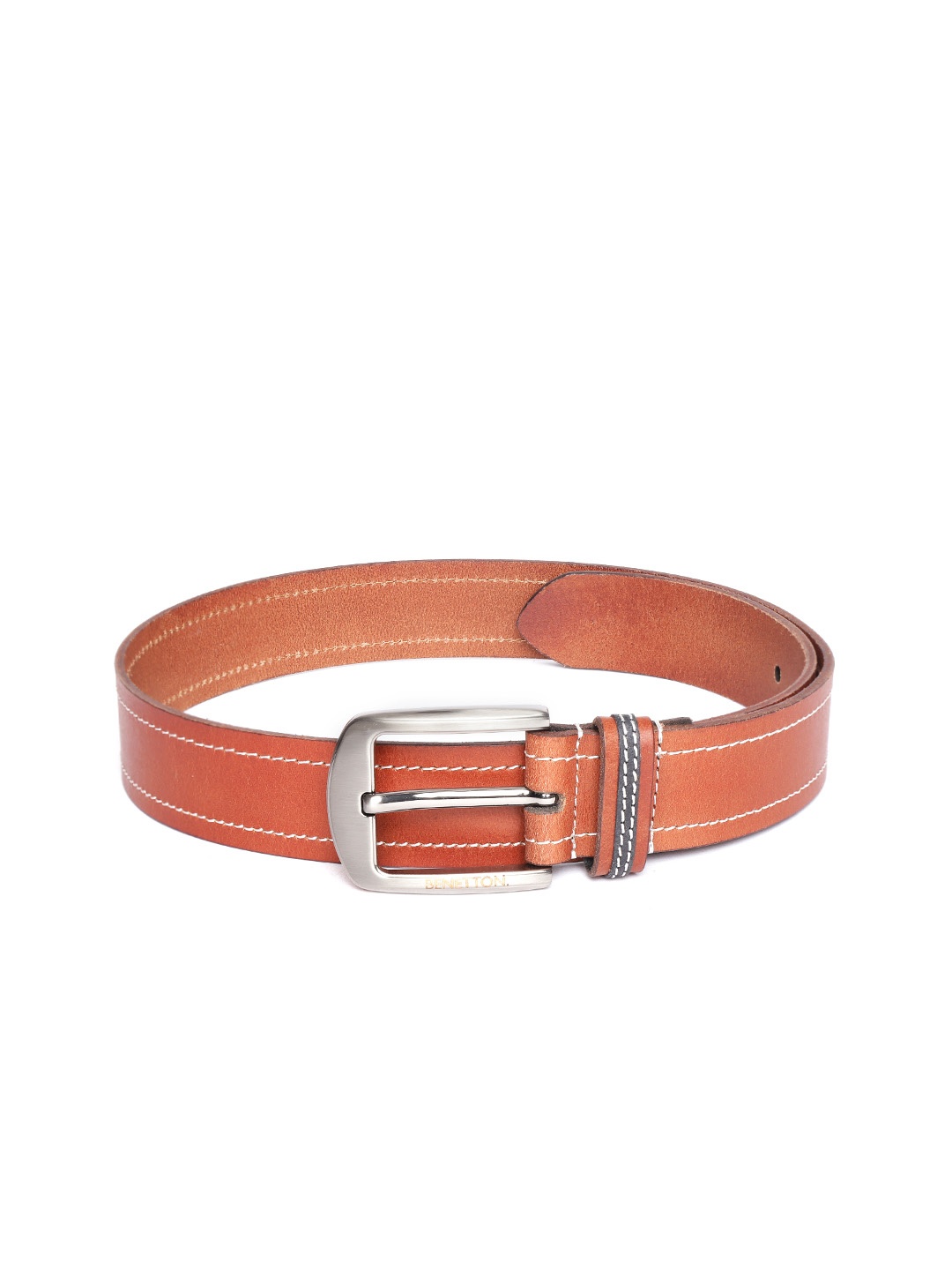 

United Colors of Benetton Men Tan Brown Solid Leather Belt