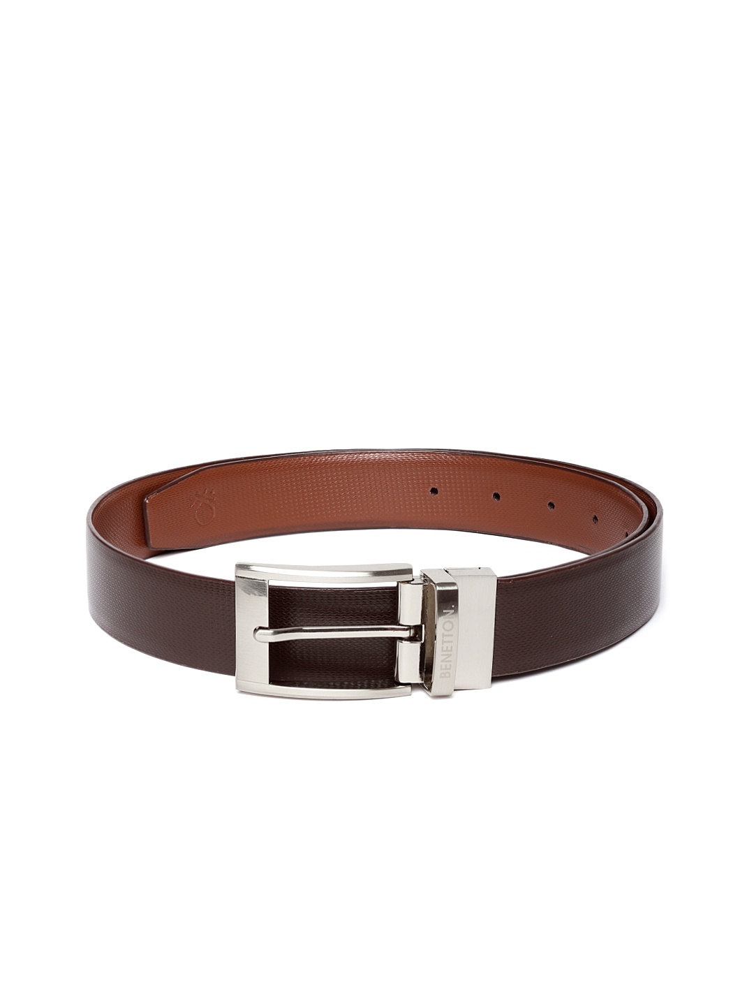 

United Colors of Benetton Men Brown Textured Reversible Leather Formal Belt