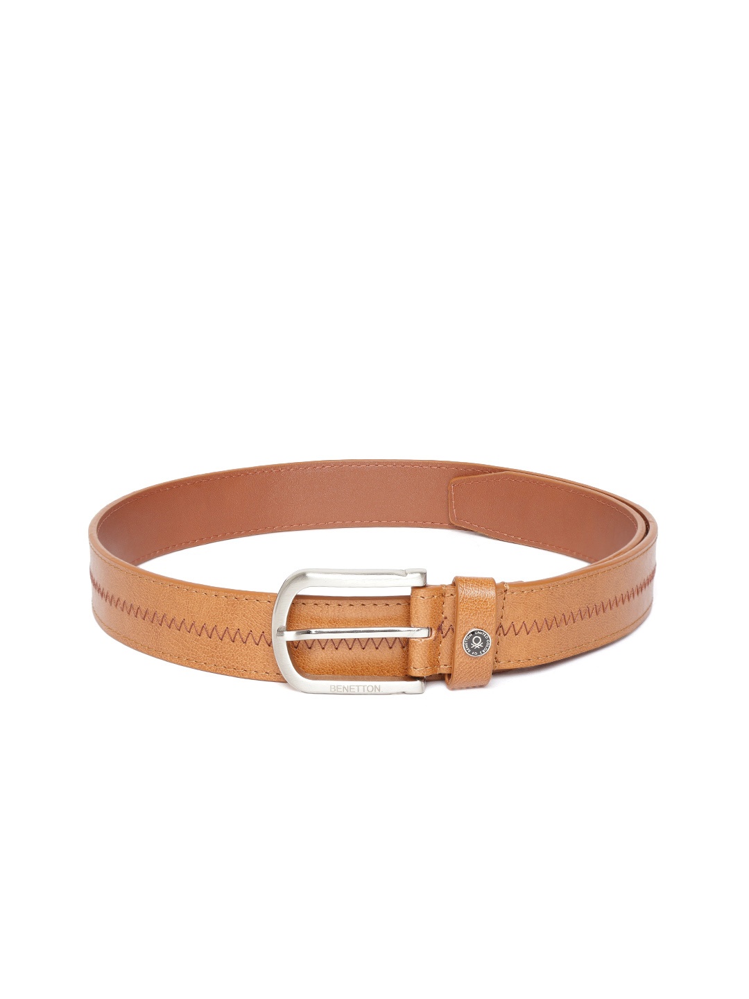 

United Colors of Benetton Men Tan Solid PU Belt