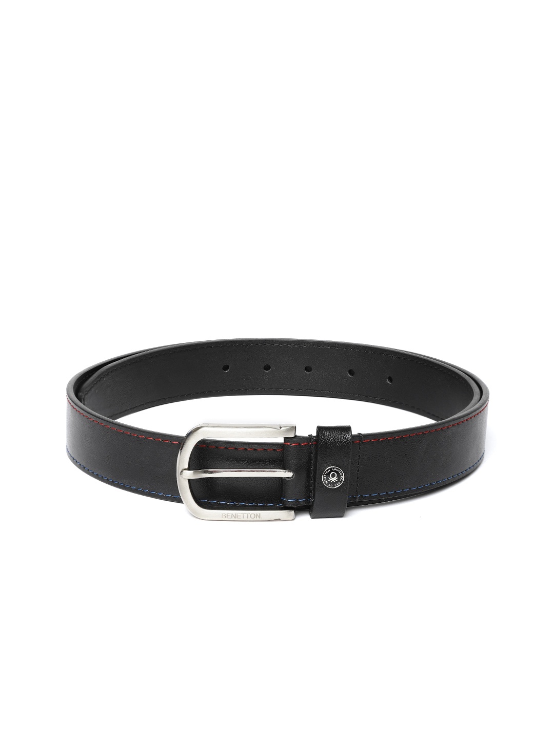 

United Colors of Benetton Men Black Textured Belt