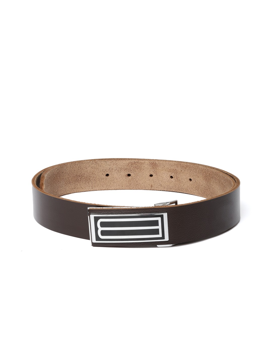 

United Colors of Benetton Men Brown Textured Leather Formal Belt