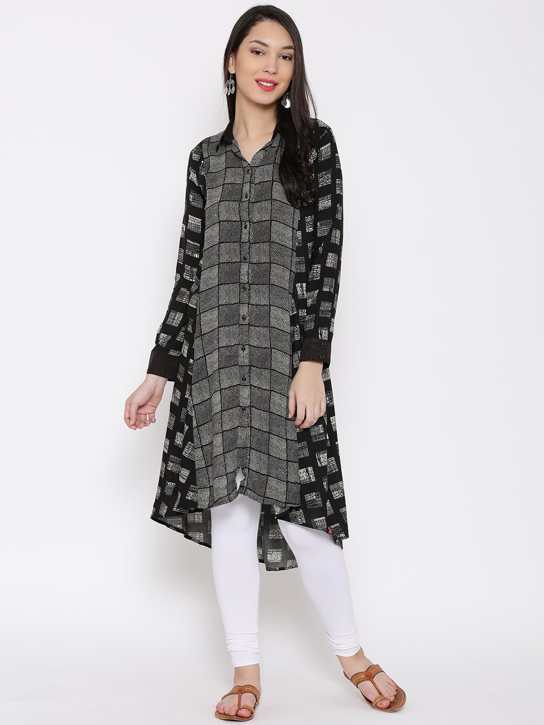 

Biba Women Black Printed Pathani Kurta